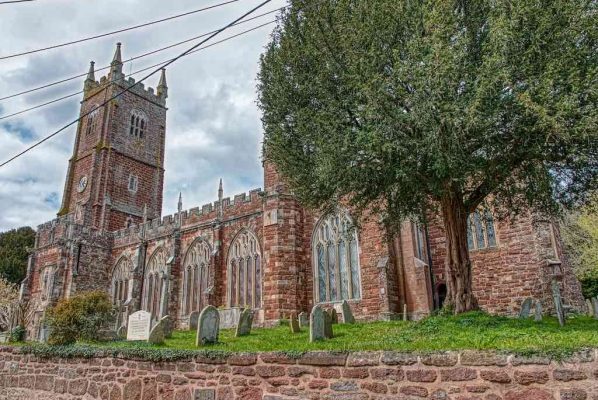 Church Exterior Red Stone Porch West Tower Churchyard 15th Century Medieval Kenton