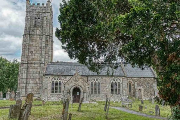 Church Exterior Granite West Tower Aisle 15th Century Medieval Christow