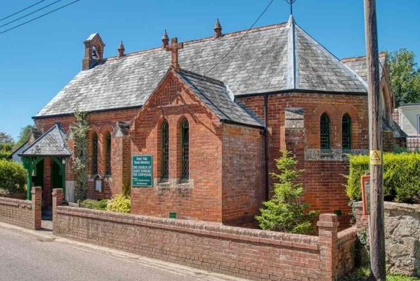 Church Exterior Red Brick Porch Arts And Crafts 19th Century Victorian Wiggaton